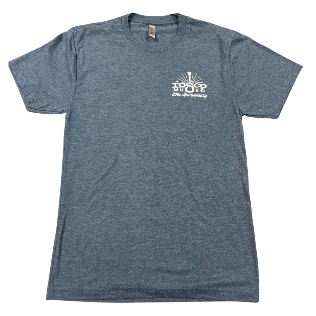 T-Shirt - Tosco Music Vintage - Charcoal 30th Anniversary Logo - Adult