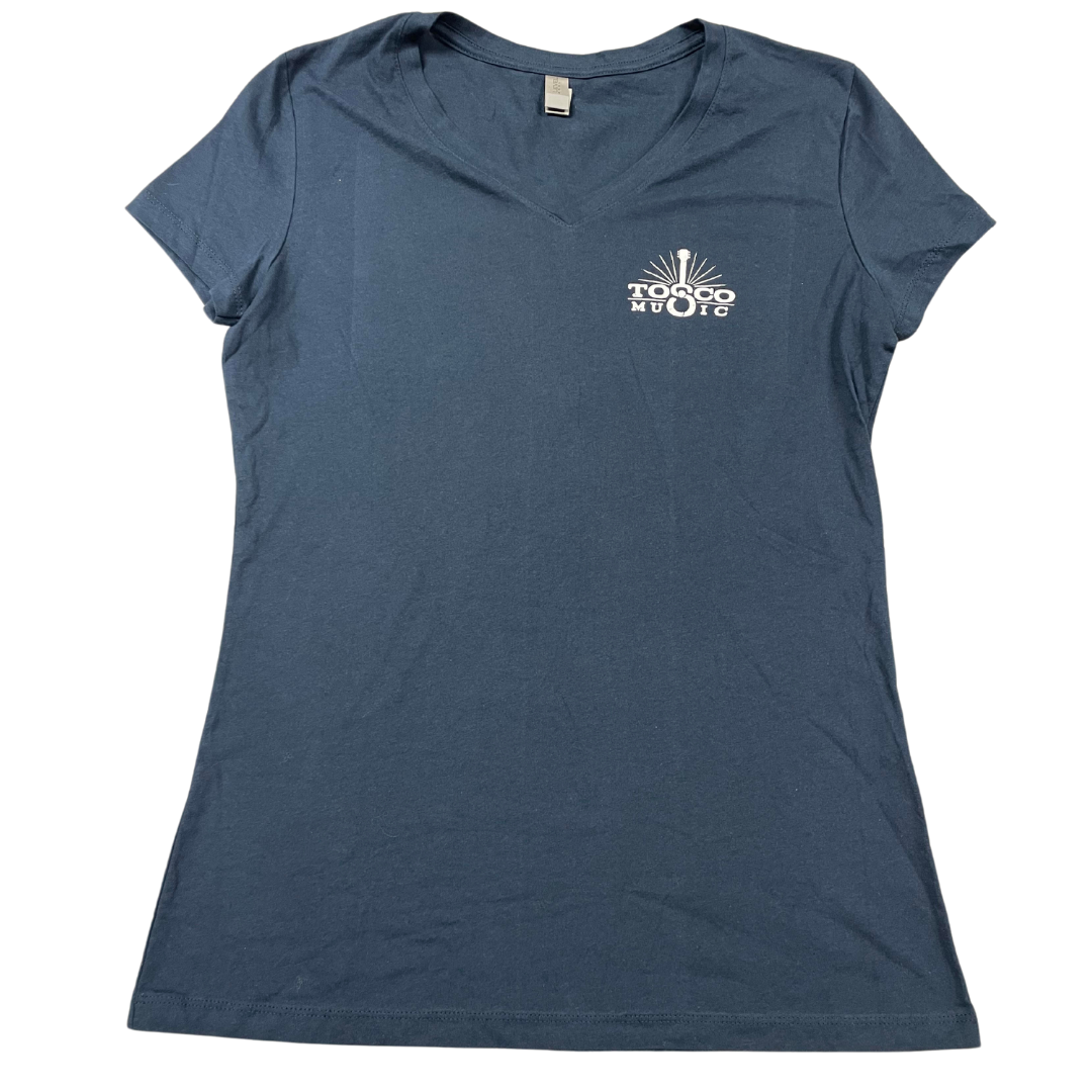 T-Shirt - Tosco Music Vintage - Charcoal V-neck - Women's Cut