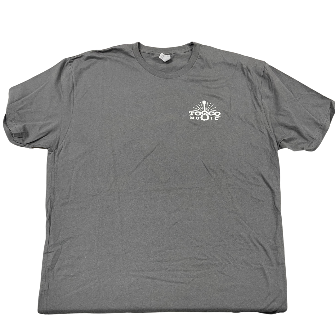 T-Shirt - Tosco Music Vintage - Grey w/ White Logo - Adult