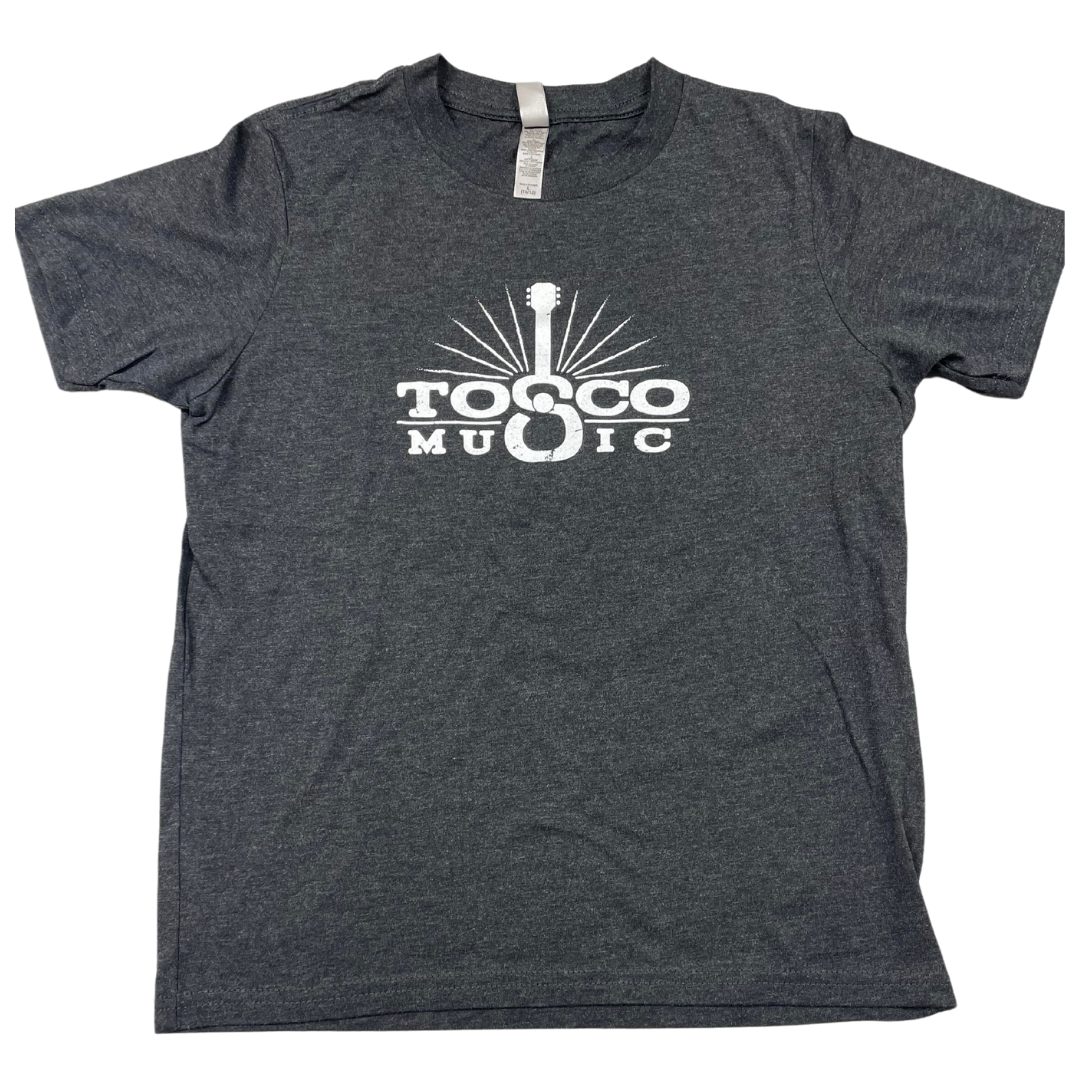 T-Shirt - Tosco Music Vintage - Charcoal w/ White Logo - Kids